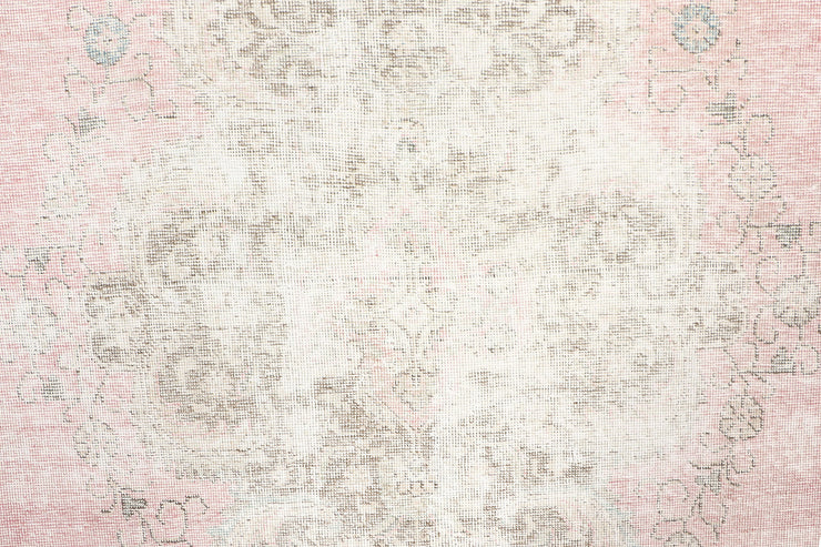 Faded Light PINK  7' x 9' Persian Rug Vintage Hand-knotted Rug Overdyed Pre-Owned