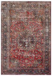 6' x 9' Persian Vintage Hand-knotted Rug Faded Red  Distressed Pre-Owned Carpet