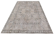 6' x 9' Persian Distressed Vintage Hand-knotted Rug Faded Light Gray Pre-Owned