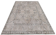 6' x 9' Persian Distressed Vintage Hand-knotted Rug Faded Light Gray Pre-Owned