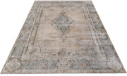 NEUTRAL TAUP VINTAGE PERSIAN RUG 8' x 11'  Distressed carpet