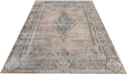 NEUTRAL TAUP VINTAGE PERSIAN RUG 8' x 11'  Distressed carpet