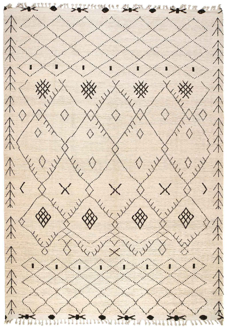 9.0 x 13.0 Handmade Contemporary Moroccan Wool Rug