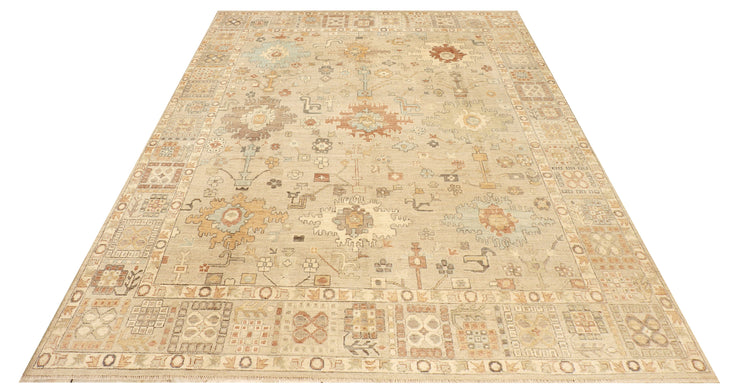 9' x 12' Oushak Rug Fine Wool Quality LIGHT NATURAL