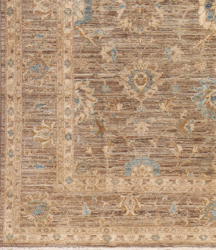 10' x 14' Chobi Peshawar Rug Fine Ghazni Wool PASTELS BROWN