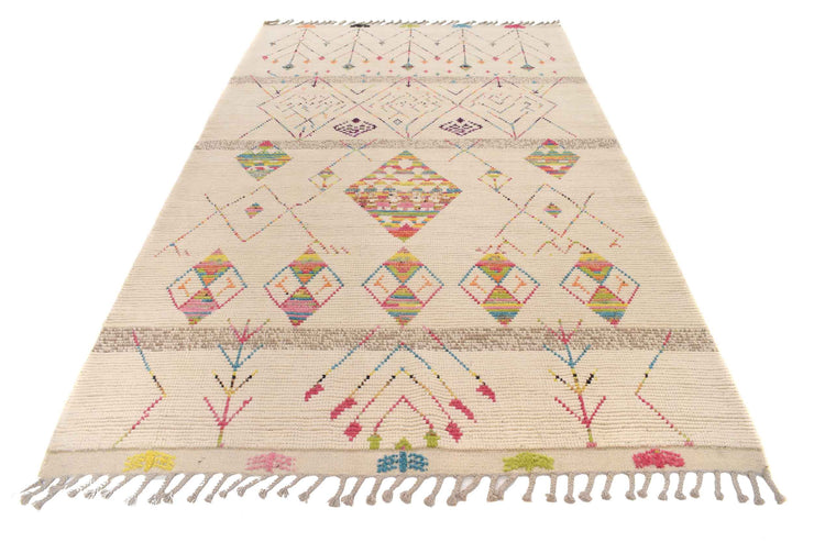 5.2 x 9.7 Handmade Contemporary Moroccan Wool Rug