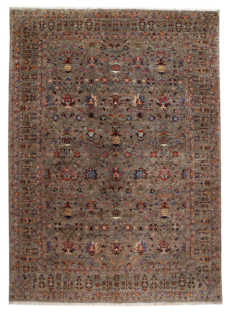 10' x 14' GREAT RUG FINE GHAZNI WOOL - Olive Sage Green Colorful