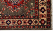 3' x 27' Beautiful Handmade Peanut Brown Kazak Rug- Natural Wool