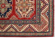 3' x 20' Beautiful Handmade Red Kazak Rug- Natural Wool