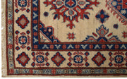 2' x 26' Beautiful Handmade Ivory Kazak Rug- Natural Wool