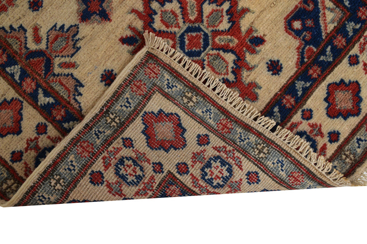 2' x 26' Beautiful Handmade Ivory Kazak Rug- Natural Wool