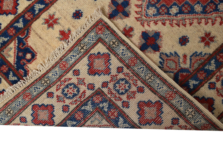 2' x 26' Beautiful Handmade Ivory Kazak Rug- Natural Wool