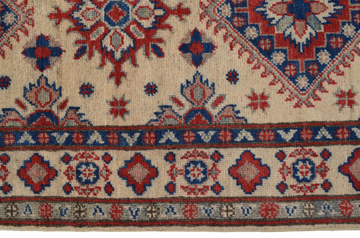 2' x 26' Beautiful Handmade Ivory Kazak Rug- Natural Wool