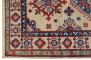 2' x 26' Beautiful Handmade Ivory Kazak Rug- Natural Wool