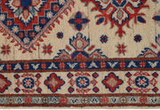 2' x 26' Beautiful Handmade Ivory Kazak Rug- Natural Wool