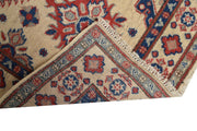 2' x 26' Beautiful Handmade Ivory Kazak Rug- Natural Wool