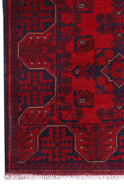 6 FOOT HALLWAY RUNNER 2' x 6' Dark Red Afghan Khal Mohammadi Rug Ethnic Tribal Rug