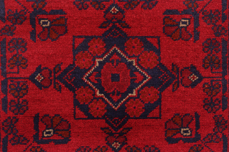 6 FOOT HALLWAY RUNNER 2' x 6' Dark Red Afghan Khal Mohammadi Rug Ethnic Tribal Rug