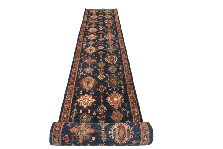 3' x 22' Super Kazak Runner Rug