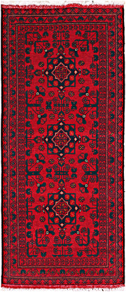 6 FOOT RUNNER 3' x 6' Dark Red Afghan Khal Mohammadi Rug Ethnic Tribal Hallway Rug