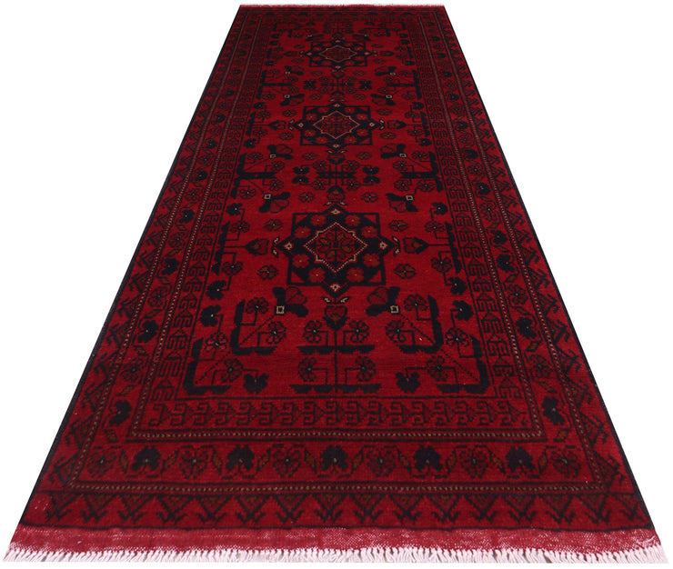 6 FOOT RUNNER 3' x 6' Dark Red Afghan Khal Mohammadi Rug Ethnic Tribal Hallway Rug