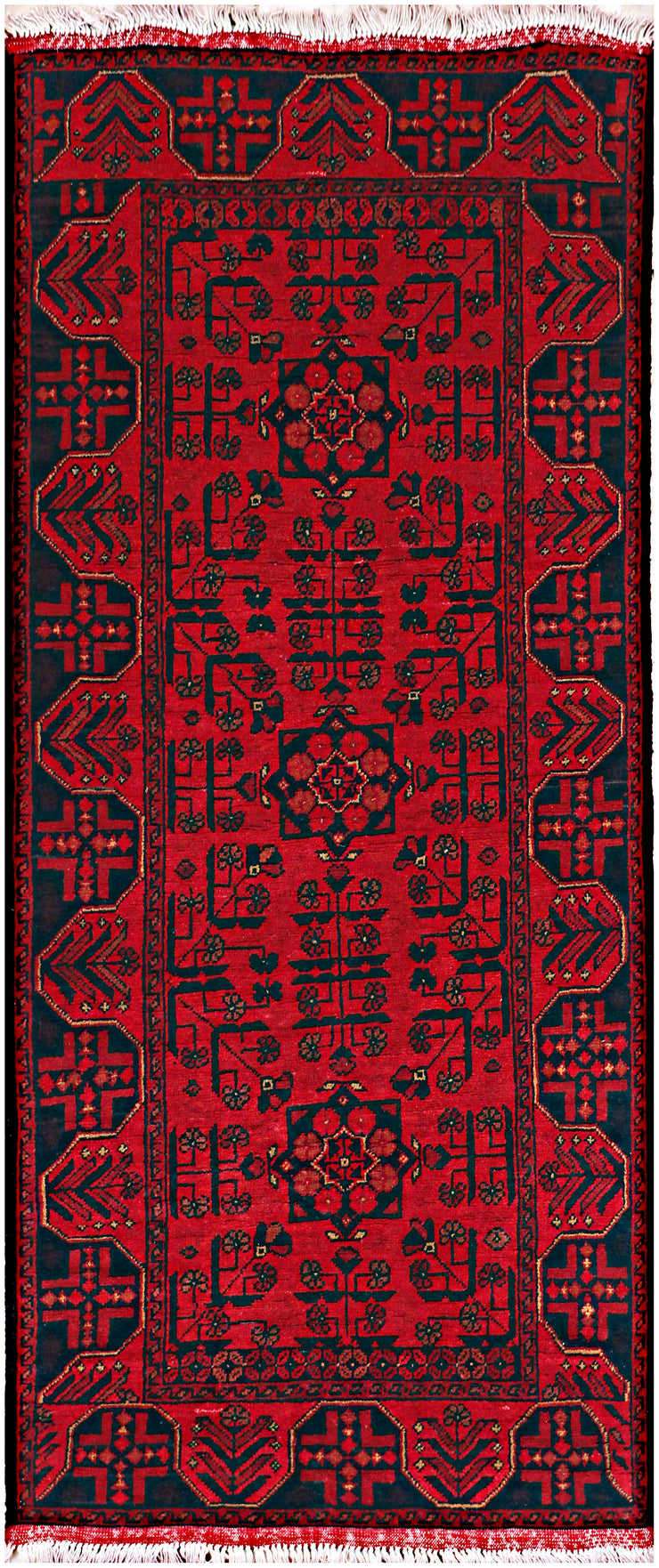 3' x 6' Dark Red Afghan Khal Mohammadi Rug Ethnic Tribal Rug