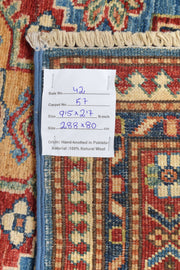 3' x 9' Super Kazak Runner Rug