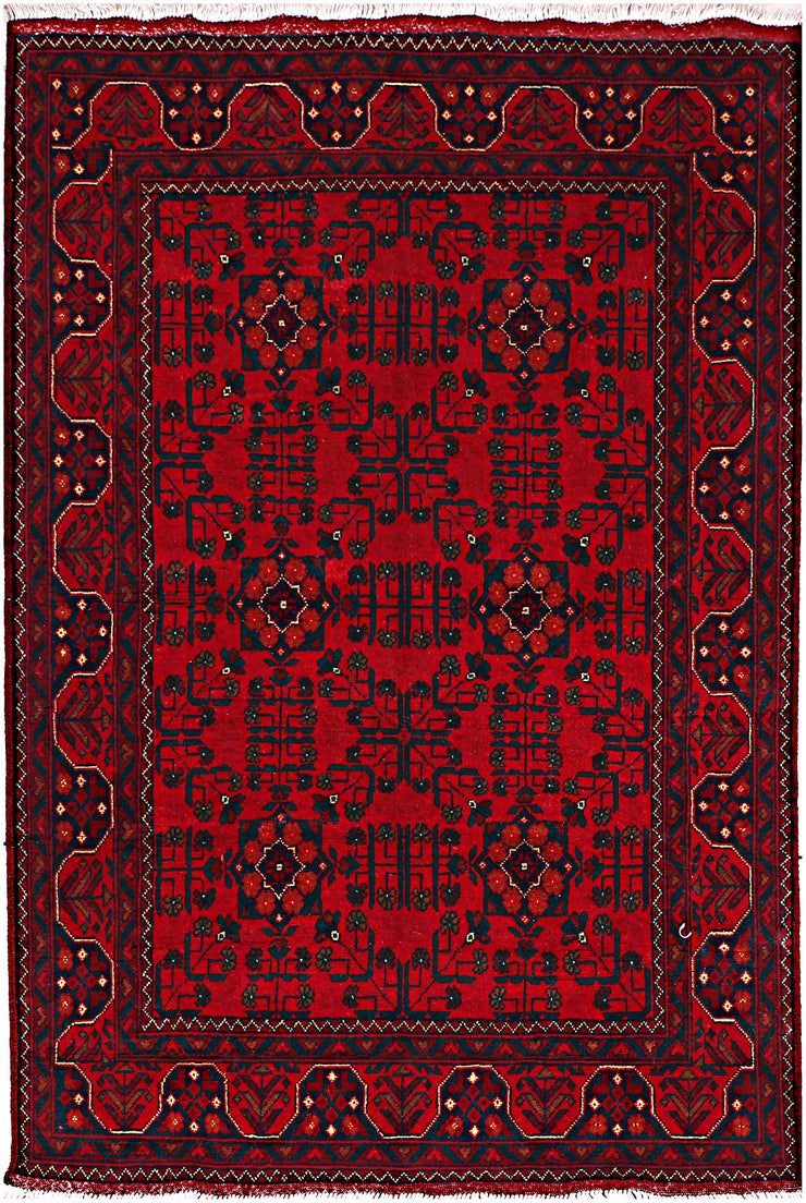 4' x 6' Dark Red Afghan Khal Mohammadi Rug Ethnic Tribal Rug