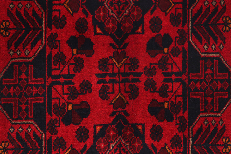 2' x 4' Dark Red Afghan Khal Mohammadi Rug Ethnic Tribal Rug