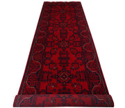 3' x 9' Dark Red Afghan Khal Mohammadi Rug Ethnic Tribal Rug