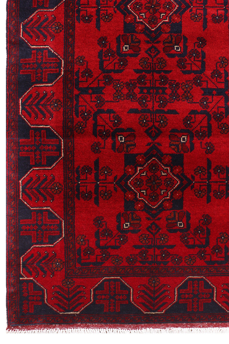 3' x 9' Dark Red Afghan Khal Mohammadi Rug Ethnic Tribal Rug