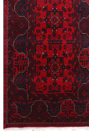 9 FOOT HALLWAY RUNNER 3' x 9' Dark Red Afghan Khal Mohammadi Rug Ethnic Tribal Rug