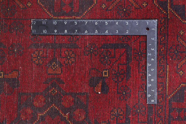 9 FOOT HALLWAY RUNNER 3' x 9' Dark Red Afghan Khal Mohammadi Rug Ethnic Tribal Rug