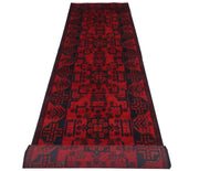 10 FOOT RUNNER 3' x 10' Dark Red Afghan Khal Mohammadi Rug Ethnic Tribal Rug