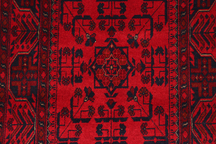 10 FOOT RUNNER 3' x 10' Dark Red Afghan Khal Mohammadi Rug Ethnic Tribal Rug