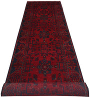 10 FOOT RUNNER 3' x 10' Dark Red Afghan Khal Mohammadi Rug Ethnic Tribal Rug