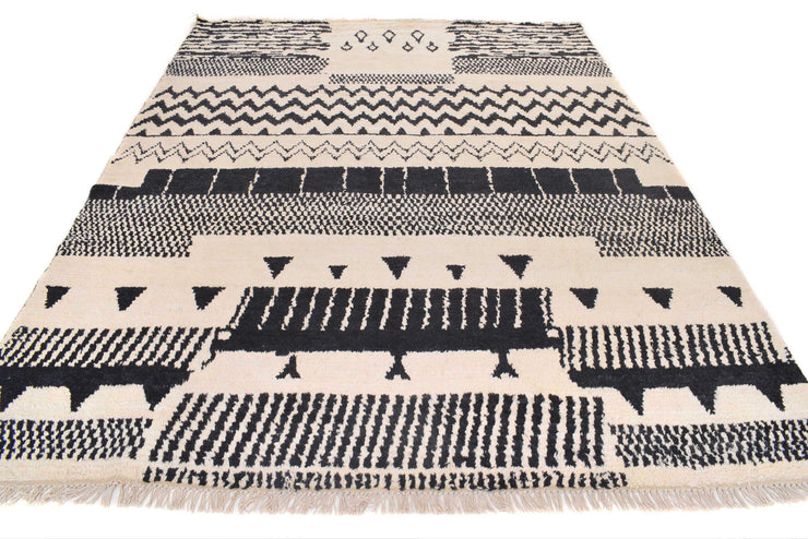 7.7 x 10.5. Handmade Contemporary Moroccan Wool Rug