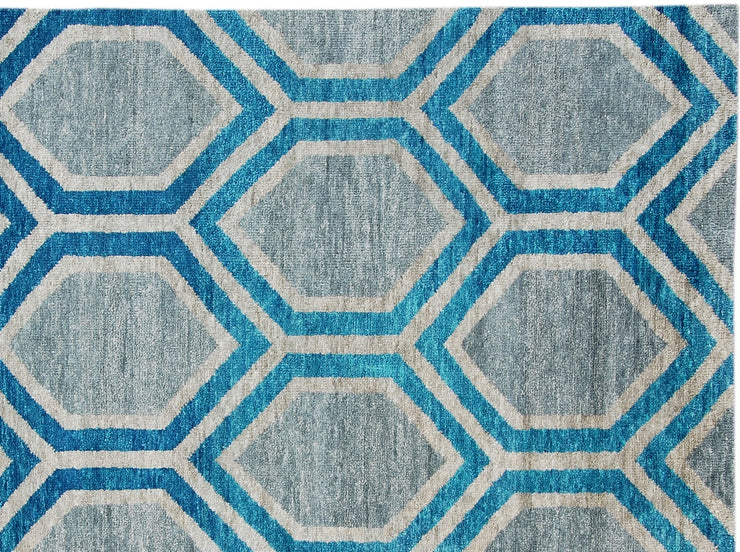 8' x 10' Blue Transitional Modern Rug