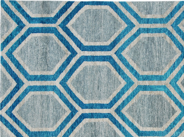 8' x 10' Blue Transitional Modern Rug