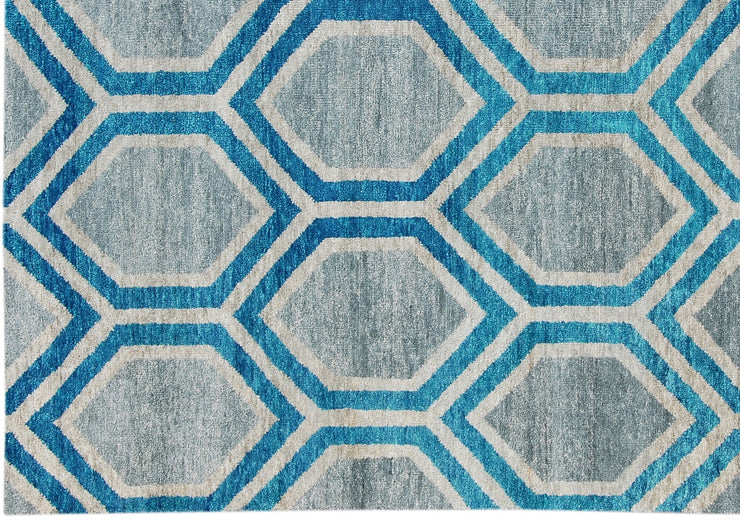 8' x 10' Blue Transitional Modern Rug