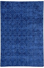 8' x 10' ROYAL D. Blue Contemporary Rug RAISED WOOL and VISCOS