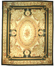 12' x 15' Beige Fine Flat-woven French Aubusson Rug