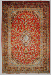 10x19 Antique Persian Kashan RED BLUE WOOL - Rug 78836 - bestrugplace