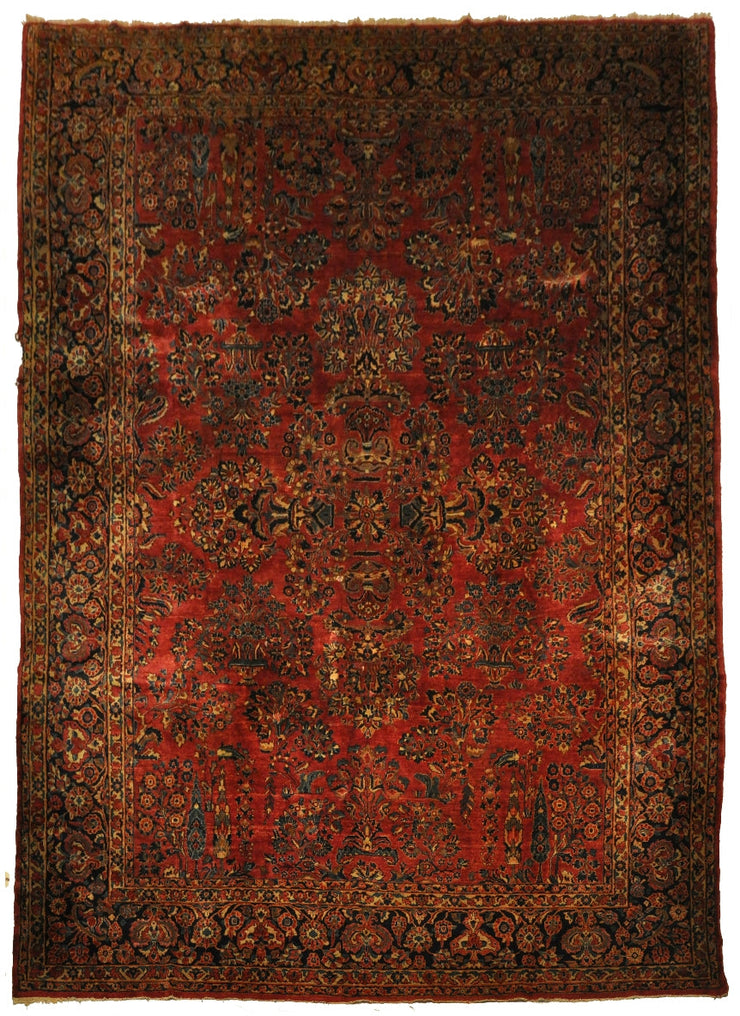 10' x 15' Red Antique Persian Sarouk Rug