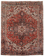 9' x 12' Red Persian Heriz Rug