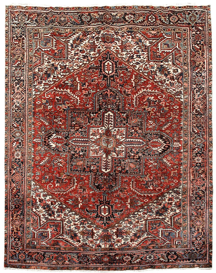 9' x 12' Red Persian Heriz Rug