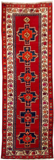 3' x 10' Red Persian Ardebil Rug