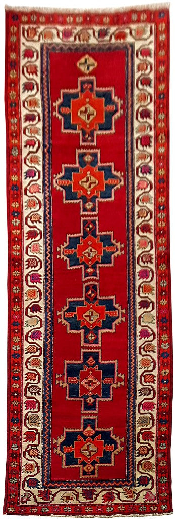 3' x 10' Red Persian Ardebil Rug