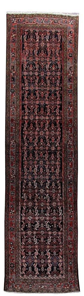 4x13 Authentic Hand Knotted Persian Hamadan Rug - Iran - bestrugplace