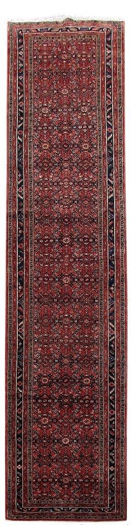 4x15 Authentic Hand Knotted Persian Hamadan Rug - Iran - bestrugplace